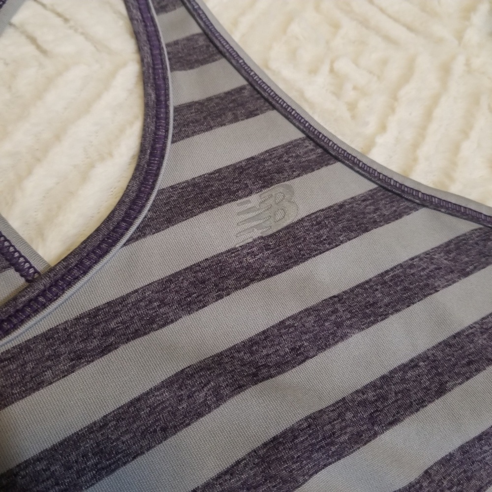 New Balance Striped Racerback Athletic Tank - Picture 3 of 8